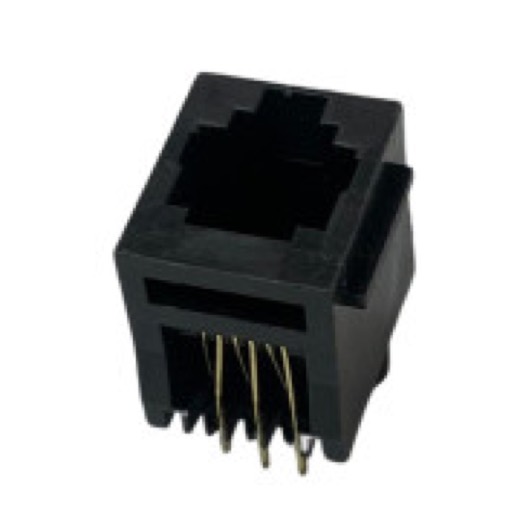 KIT COM 10 PEÇAS - CONECTOR RJ12 6P6C JACK RJ12 FEMEA 6P6C 180° 6 VIAS PRETO PCI