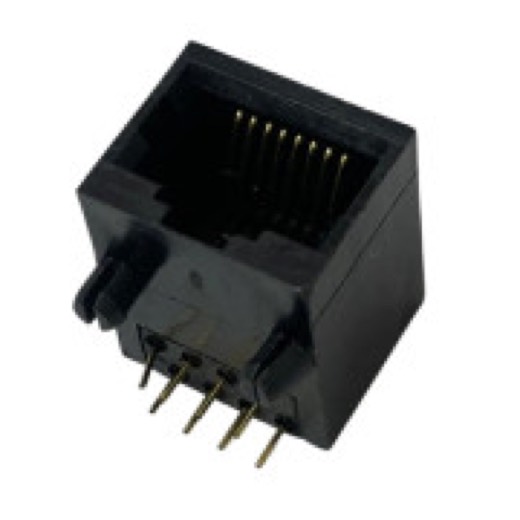 KIT COM 10 PEÇAS - CONECTOR RJ45 8P8C JACK RJ45 FEMEA 8P8C 90° 8 VIAS PLATICO PRETO PCI